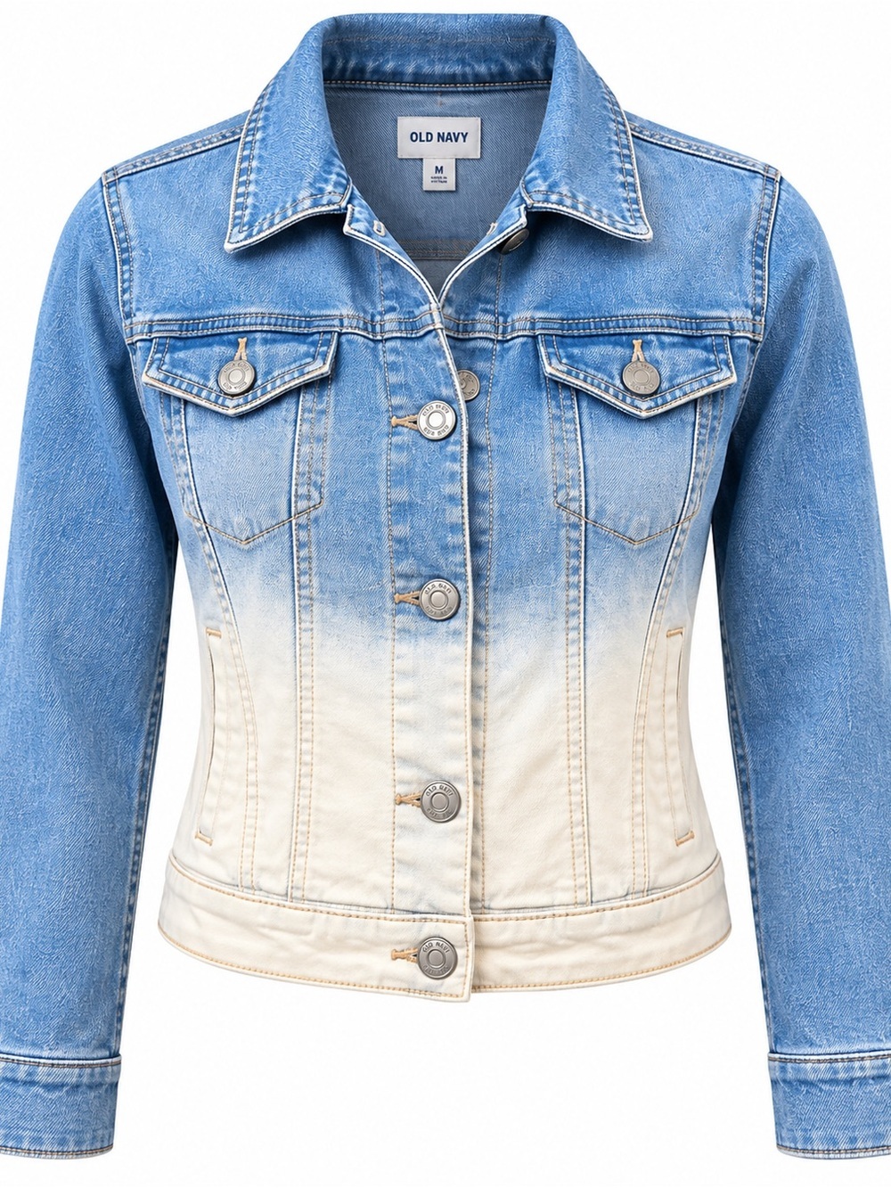 Old Navy Ombre Denim Jacket | Youth Medium | Long Sleeve